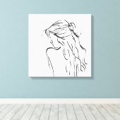 Toile Dessin d'une fille de femme (Insitu (Plancher de Bois))