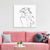 Toile Dessin d'une fille de femme (Insitu(Salon))