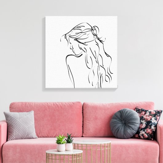 Toile Dessin d'une fille de femme (Insitu(Salon))