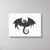 Dessin d'une silhouette de dragon noir