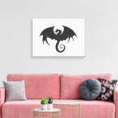 Toile Dessin d'une silhouette de dragon noir (Insitu(Salon))