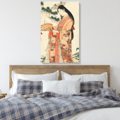 Toile Dessin en bois ancien d'une femme japonaise (Insitu(Chambre))
