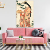 Toile Dessin en bois ancien d'une femme japonaise (Insitu(Salon))