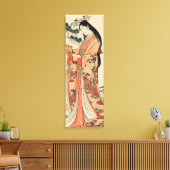 Toile Dessin en bois japonais ancien avec femme (Insitu(Salon))