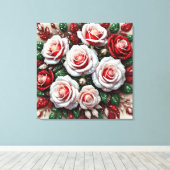 Toile Dessin floral orné de gemmes complexes (Insitu (Plancher de Bois))