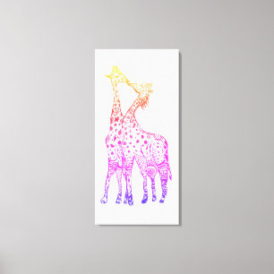 Toile Dessin Graphique de Giraffes coloréesToile Imprime
