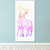 Toile Dessin Graphique de Giraffes coloréesToile Imprime (Insitu (Plancher de Bois))