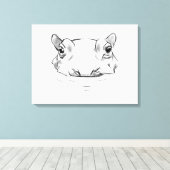 Toile Dessin hippo mignon (Insitu (Plancher de Bois))