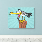 Toile dessin humoristique de mouette (Insitu (Plancher de Bois))