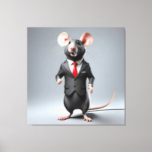 Toile dessin humoristique de souris