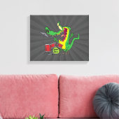 Toile dessin humoristique du batteur d'alligator (Insitu(Salon))