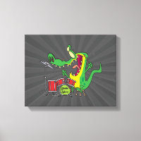 dessin humoristique du batteur d'alligator