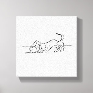 Toile Dessin humoristique en ligne de chien saucisse