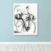 Toile Dessin humoristique sur les premiers jours des vél (Insitu (Plancher de Bois))