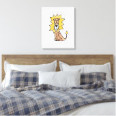 Toile dessin mignon lion enfants retro safari jungle ani (Insitu(Chambre))