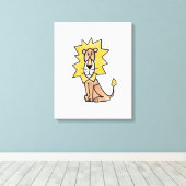 Toile dessin mignon lion enfants retro safari jungle ani (Insitu (Plancher de Bois))