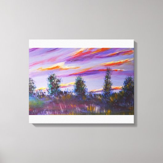 Toile Dessin paysager avec acrylique (Recto)