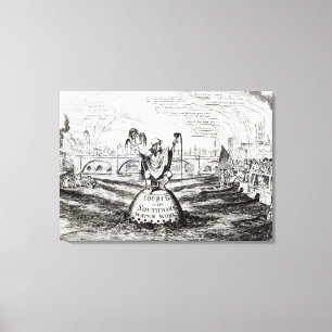 Toile Dessin satirique sur la compagnie de l'eau