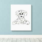 Toile Dessin simple de contour de chien en peluche dalma (Insitu (Plancher de Bois))