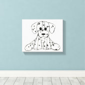 Toile Dessin simple de contour de chien en peluche dalma (Insitu (Plancher de Bois))
