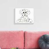 Toile Dessin simple de contour de chien en peluche dalma (Insitu(Salon))