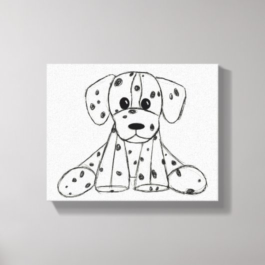 Toile Dessin simple de contour de chien en peluche dalma (Recto)