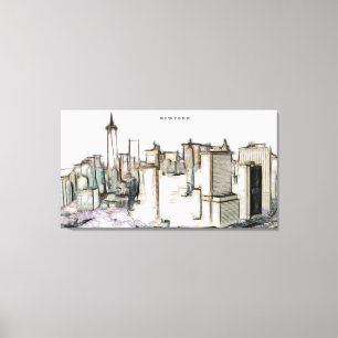 Toile Dessin Skyline New York City