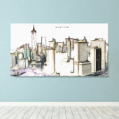 Toile Dessin Skyline New York City (Insitu (Plancher de Bois))