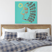 Toile Dessin stylé de Machu_Picchu sur fond sarcelle (Insitu(Chambre))