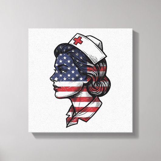 Toile Dessin vectoriel de profil d'infirmière avec drape (Recto)