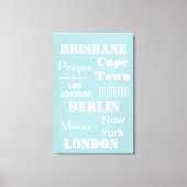 Toile Destinations de voyage Personnel Bleu Blanc Modern (Recto)