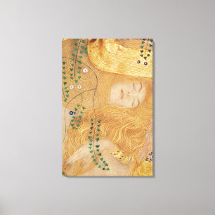 Toile Détail de Gustav Klimt   des serpents de l'eau I