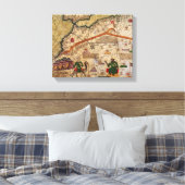 Toile Détail de la copie d'une carte catalane de l'Europ (Insitu(Chambre))