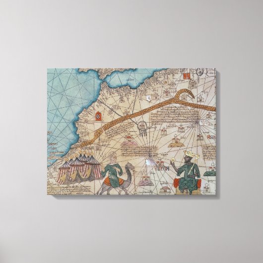 Toile Détail de l'Atlas Catalan, 1375 (Recto)