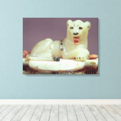 Toile Détail du couvercle d'un bocal unguent avec une fi (Insitu (Plancher de Bois))