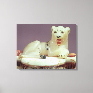 Toile Détail du couvercle d'un bocal unguent avec une fi