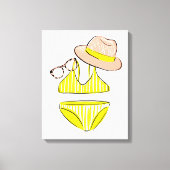 Toile Détendez-vous au soleil - maillot de bain jaune (Recto)