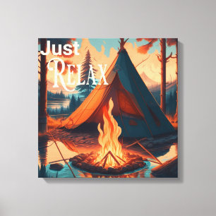 Toile Détendez-vous Thème camping Art numérique
