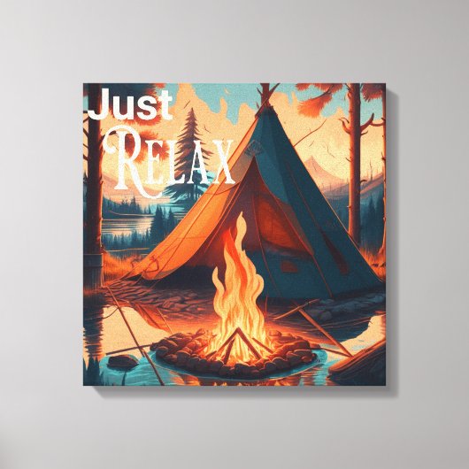 Toile Détendez-vous | Thème camping | Art numérique (Recto)