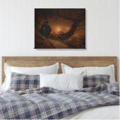 Toile Deux amis masculins envisagent la lune la nuit (Insitu(Chambre))