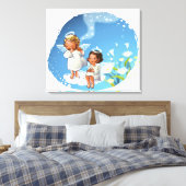 Toile Deux anges assis sur les nuages (Insitu(Chambre))