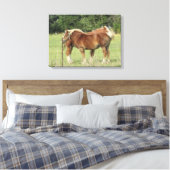 Toile Deux Beaux Chevaux d'Ambre à côté d'un Pho Fermier (Insitu(Chambre))