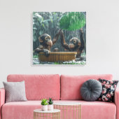 Toile Deux bébés orangs-outans (Insitu(Salon))