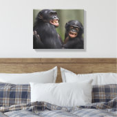 Toile Deux bonobos souriants (Insitu(Chambre))
