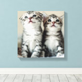 Toile Deux chatons mignons (Insitu (Plancher de Bois))