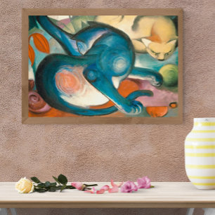 Toile Deux chats, bleu et jaune (1912) de Franz Marc