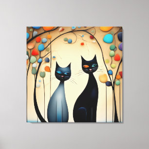 Toile Deux chats charmants