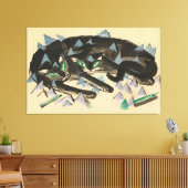 Toile Deux chats noirs couchés (Insitu(Salon))