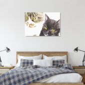 Toile Deux chats - tabby et écaille de tortue (Insitu(Chambre))