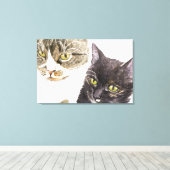 Toile Deux chats - tabby et écaille de tortue (Insitu (Plancher de Bois))